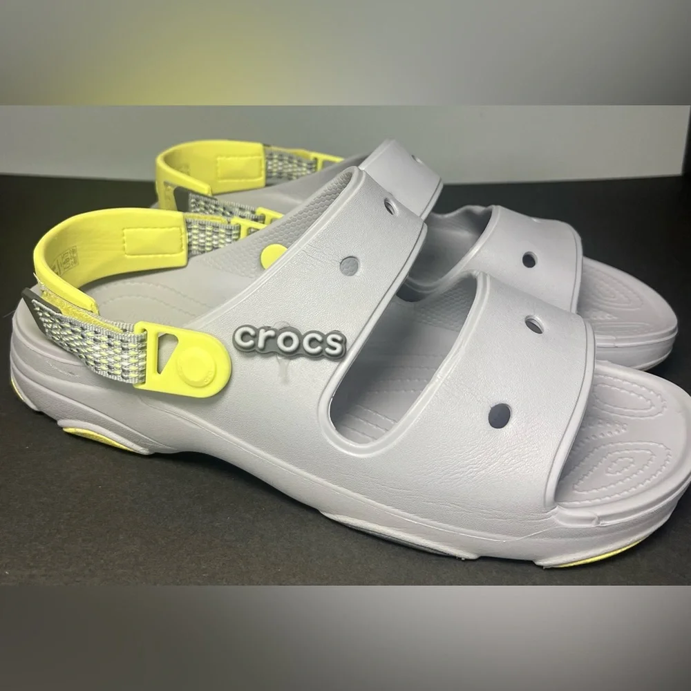 Crocs-‎ Mens Light Grey slides, Size:11, Pre-Owned, great condition